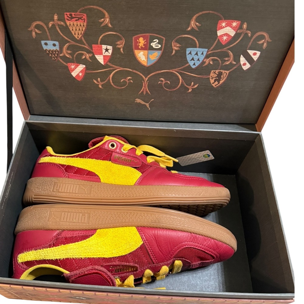 Puma Palermo Harry Potter Gryffindor Dark Crimson Yellow Kids 6.5Y Women's 8